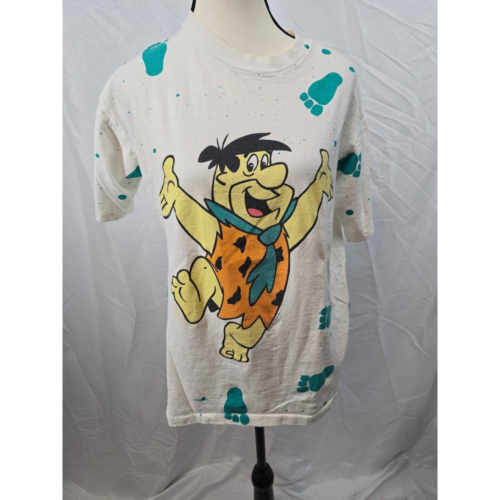 Vintage White House Black Market Fred Flintstone Graphic T Shirt Size L